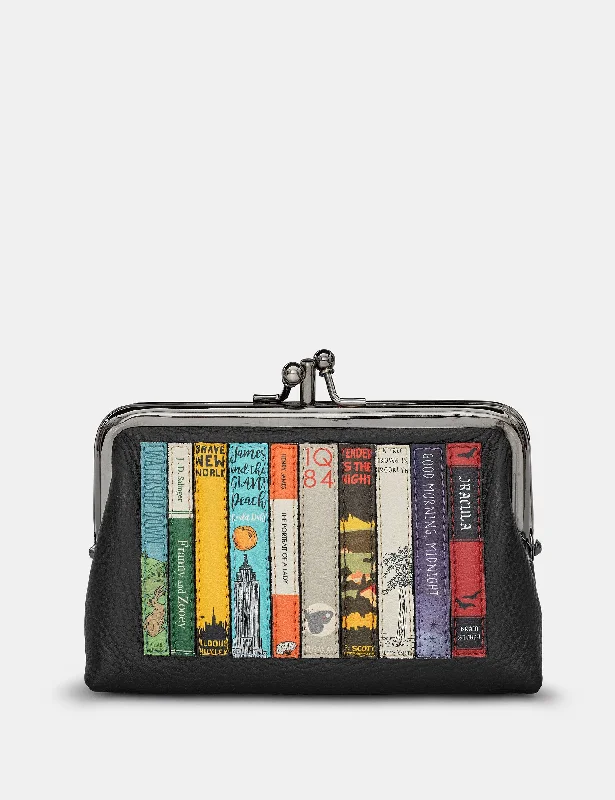 Bookworm Black Leather Aubrey Frame Purse