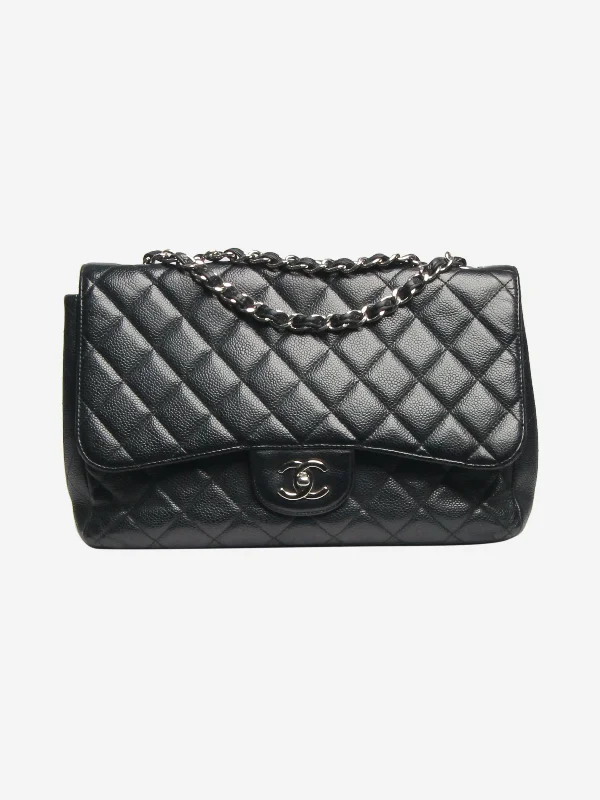 Black 2009 jumbo caviar Classic Single Flap bag