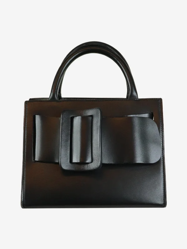 Black leather shoulder bag