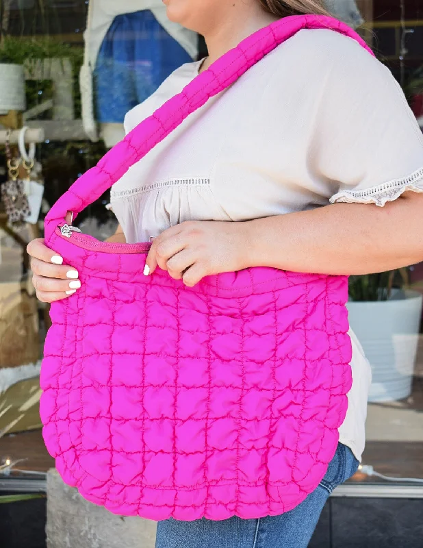 PUFF QUILTED CROSSBODY SHOULDER BAG - 3 COLORS