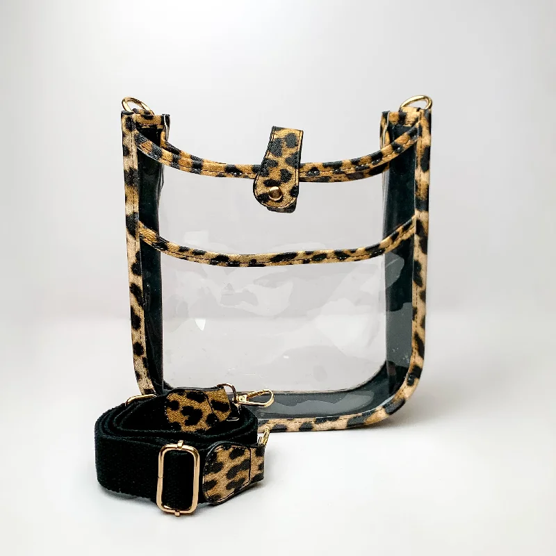 Crossbody Clear Travel Purse in Leopard Print