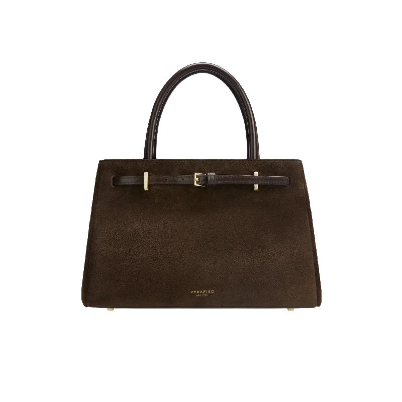 Espresso Suede Book Tote 25( Pre-Order Only. Will Ship End of Dec.)