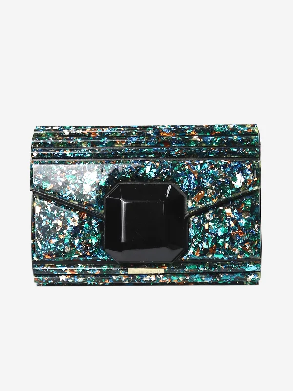 Green glittery shoulder bag