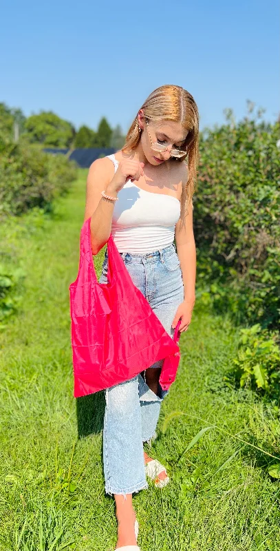 Reusable Tote Key Ring - Pink