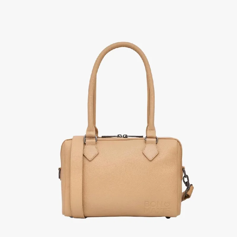 Mini Leather Accomplice Shoulder Bag -- Almond