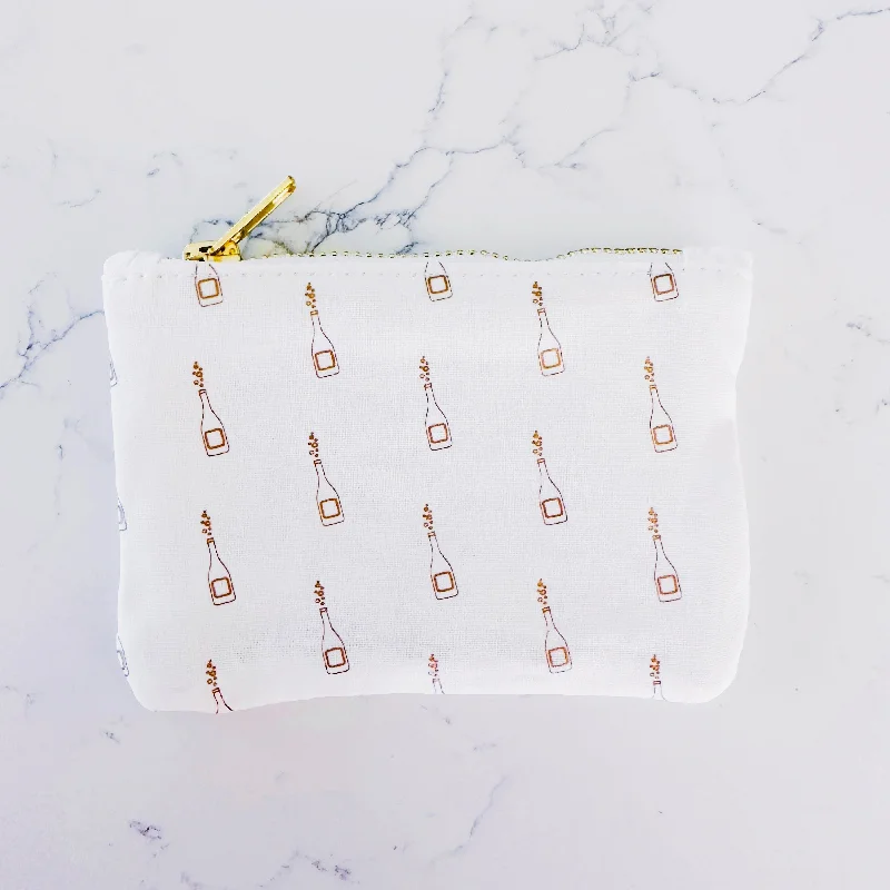 Coin Purse - Gold Sparkling Bottles