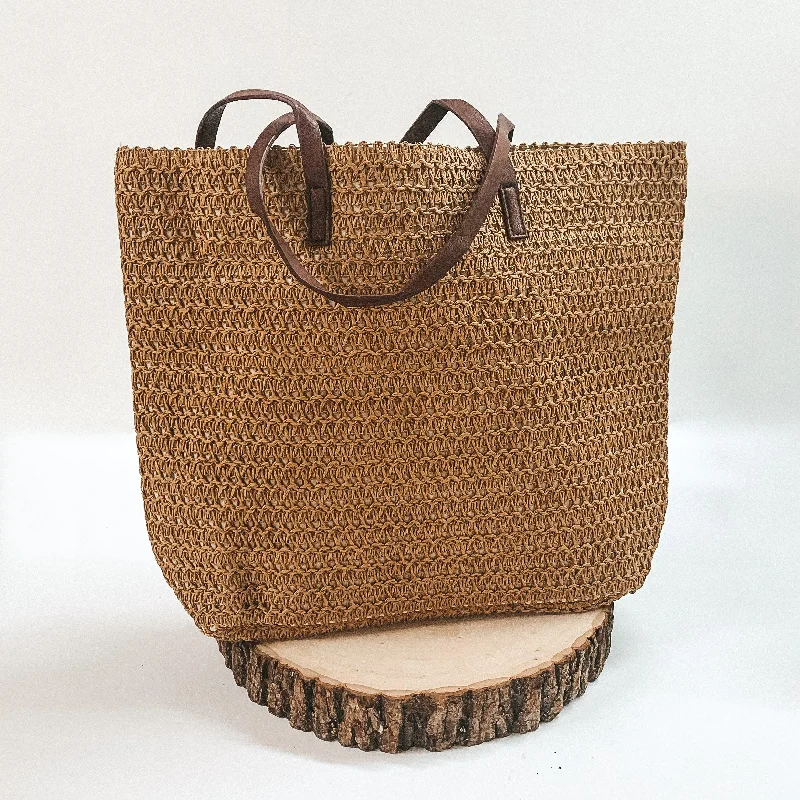 Cute Woven Tote Bag with Handles