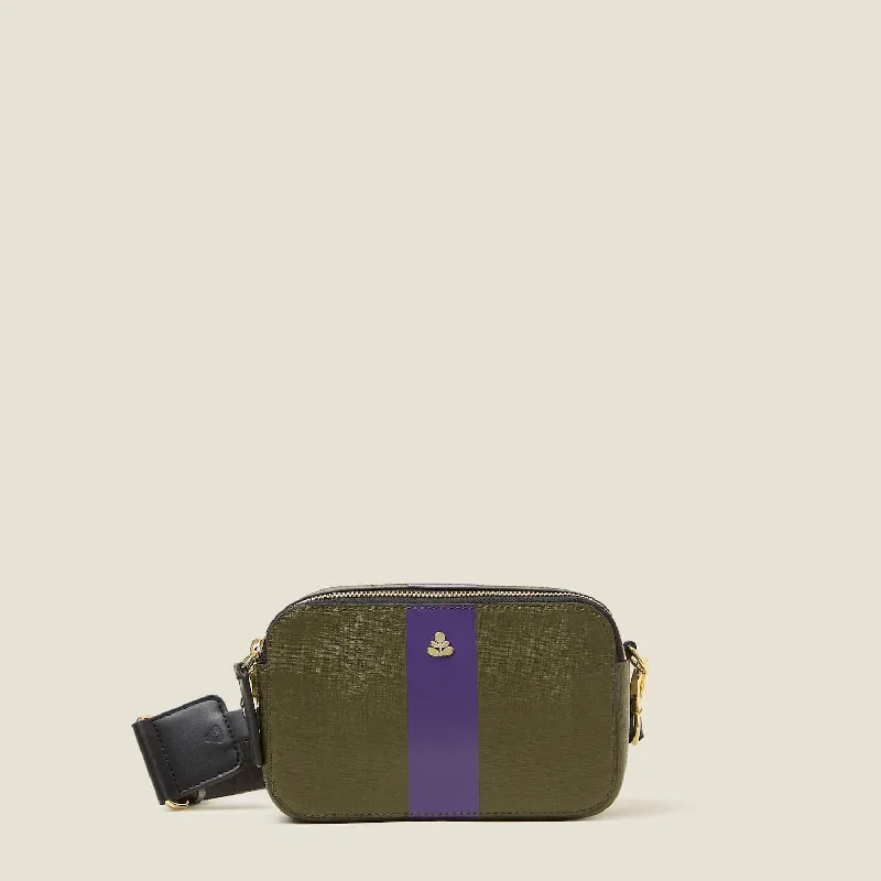 Duo Crossbody - Shiny Stripe Spruce Purple