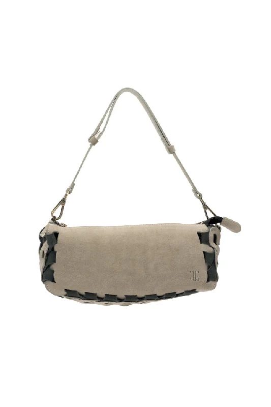 The Chain Interlocking Leather Shoulder Bag Grey