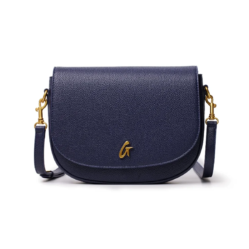 LARGE PEBBLE SHOULDER BAG - NAVY