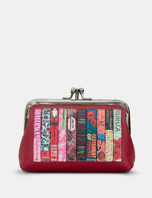 Bookworm Cherry Red Leather Aubrey Frame Purse