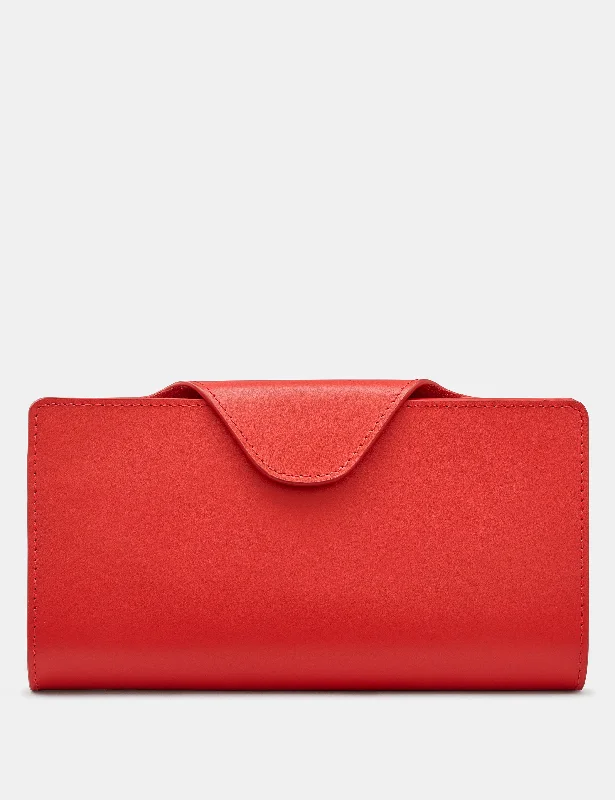 Red Satchel Leather Purse