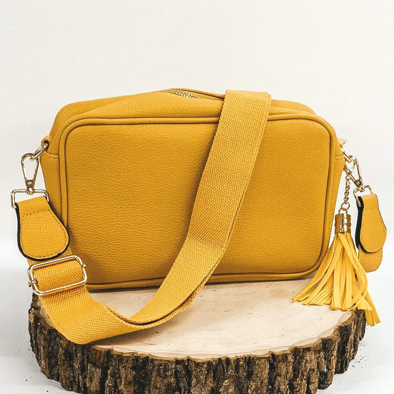 Lovin' Life Small Rectangle Crossbody Purse in Mustard