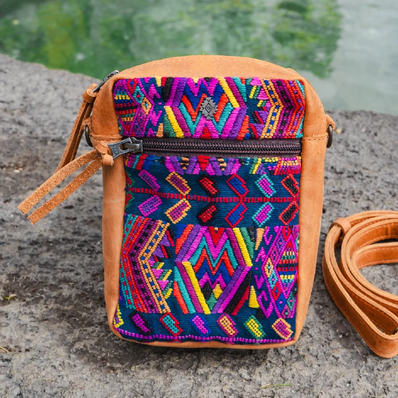 CROSSBODY TRAVEL BAG - OOAK HUIPIL - BOURBON - NO. 13151