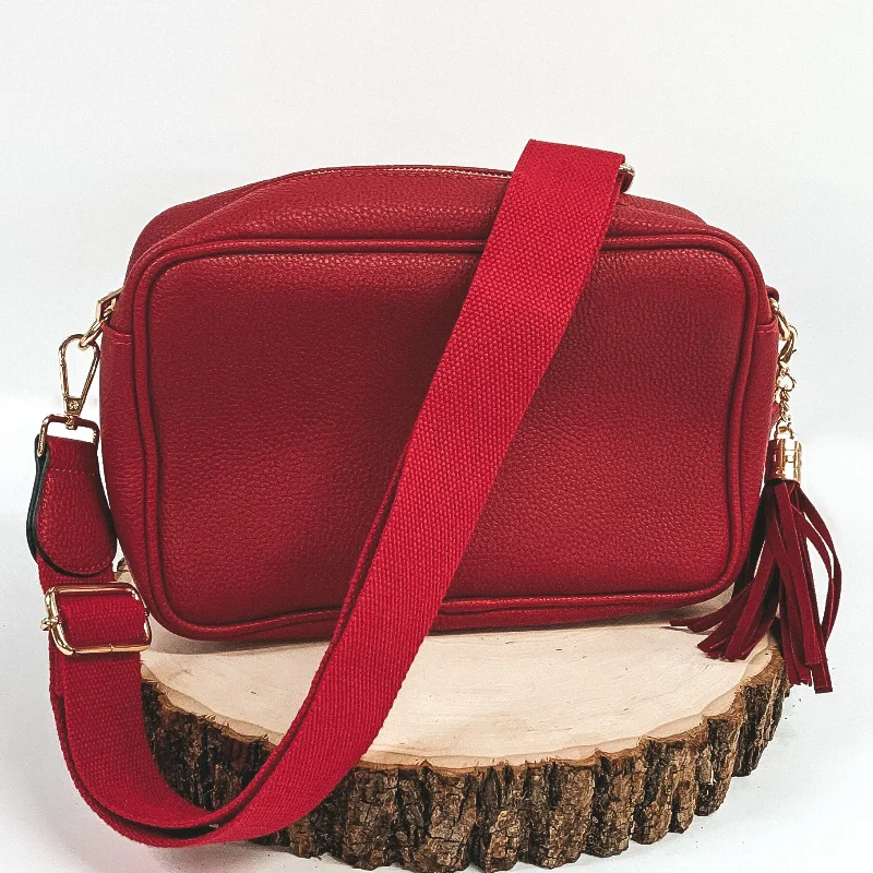 Lovin' Life Small Rectangle Crossbody Purse in Red