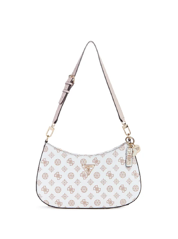 White Logo Noelle Shoulder Bag