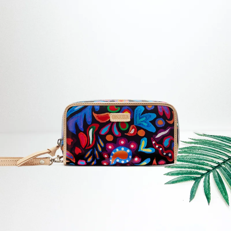 Consuela | Sophie Black Swirly Wristlet Wallet