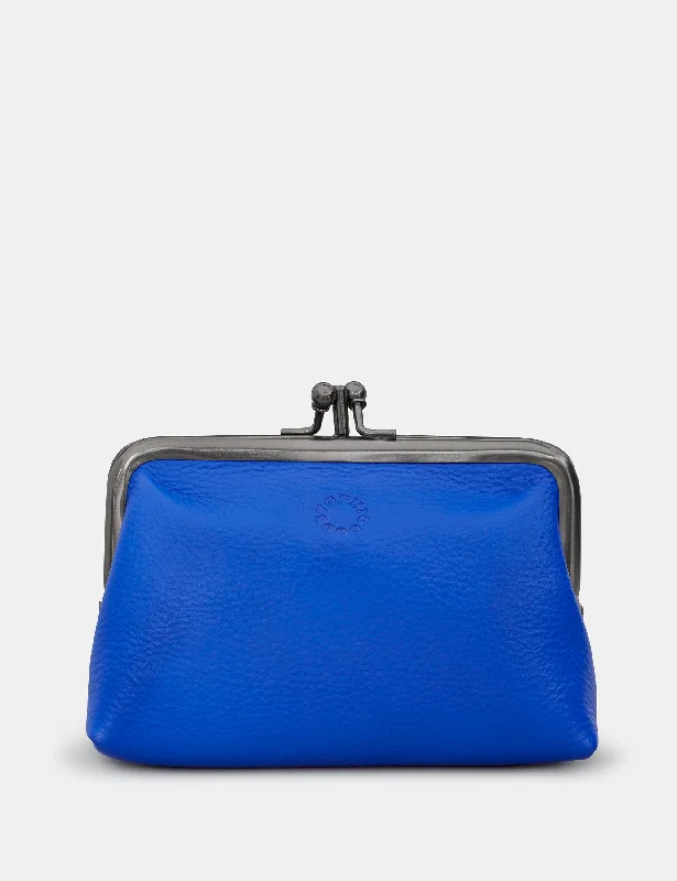 Blue Leather Aubrey Frame Purse