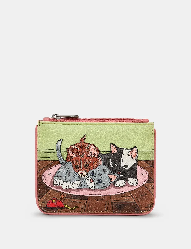 Playtime Kittens Zip Top Leather Purse