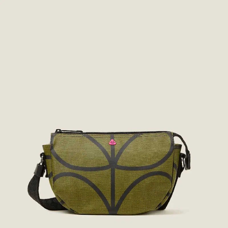 Mini Rounder Crossbody - Giant Linear Stem Olive