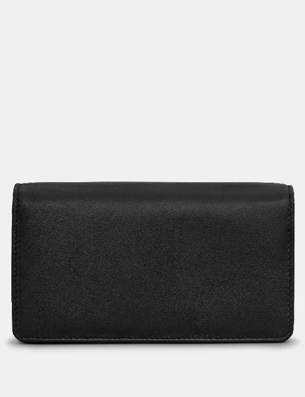 Flap Over Black Leather Purse