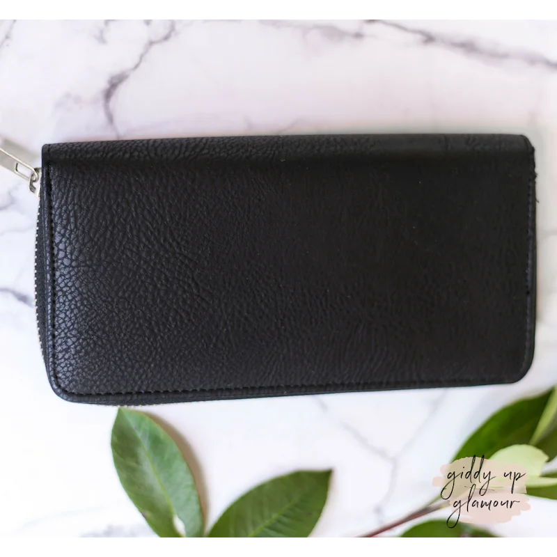 Black Zip-Around Wallet