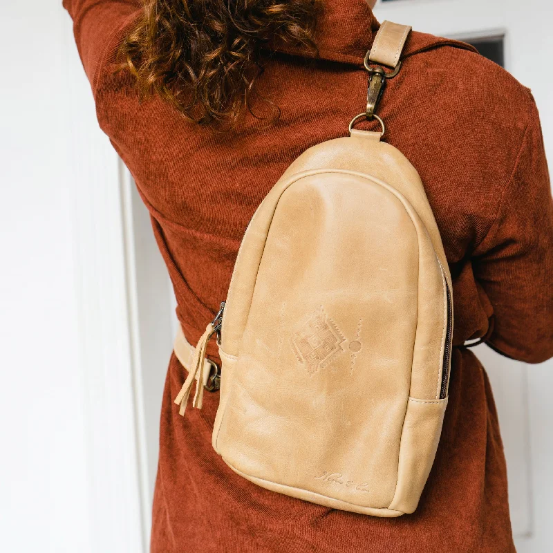 2.0 CROSSBODY SLING - FULL LEATHER - CAMEL