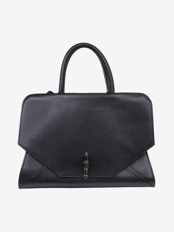 Black leather shoulder bag