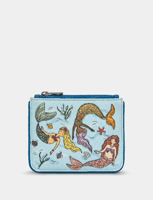 Mermaid Dance Zip Top Leather Purse